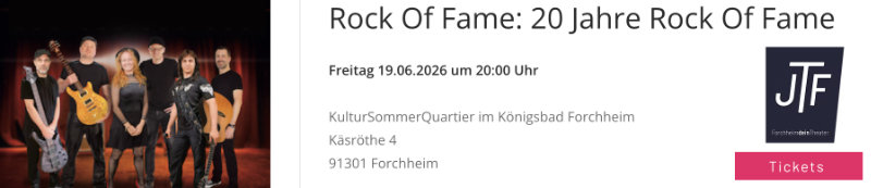 Rock of Fame Termine